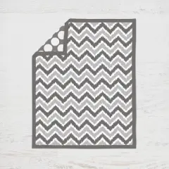 Bacati - Ikat Chevron White Grey Neutral 3 pc Crib Set