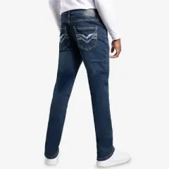 CULTURA Men's Saddle Stitch Slim Denim Jeans