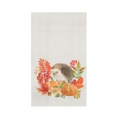 C&F Home Harvest Pumpkin Hedgehog Floral Flower Leaves Cloth Dishtowel