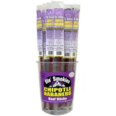 Buffalo Bills 15-ct Chipotle Habanero Ole Smokies (Beef Sticks) - Two 15-ct Tubs