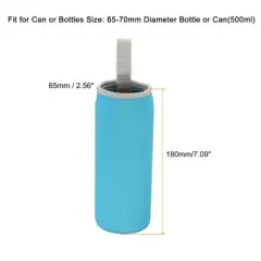 Unique Bargains Neoprene Insulated Non-slip Protective Glass Bottles Sleeve with Strap 2 Pcs