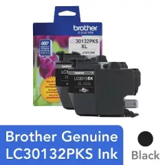 Brother Genuine LC30132PKS 2-Pack High-yield Black Ink Cartridges 24337424