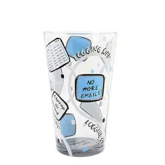 Lolita Glassware 5.75 In Logging Off Pint Glass , Lolita Hand Painted (1PC)