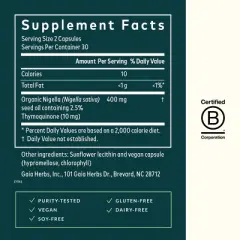 Gaia Herbs Black Seed Oil - Cold-Pressed Capsules for Lung, Respiratory, and Antioxidant Support - 60 Vegan Liquid Phyto-Capsules