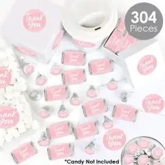 Big Dot of Happiness Pink Elegantly Simple - Guest Party Favors Candy Favor Sticker Kit - 304 Pieces