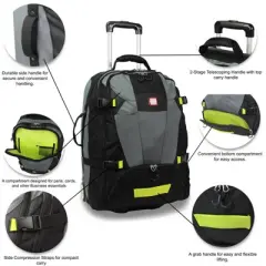 World Traveler Rolite Alpine Upright Style 21-Inch Carry-On Rolling Duffel Backpack