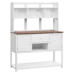 Hrinhom 50.2"W Solid Fir Wood Potting Bench,Garden Workstation