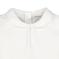 Hope & Henry Girls' Organic Cotton Knit Top with Woven Collar, Infant