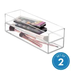 iDESIGN Clarity Drawer Organizer Kitchen Organization Silverware Spatula Gadget Clear: Plastic Utensil Storage, 12"x4"x2"