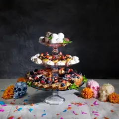 Libbey Selene 3 Tier Glass Footed Server Set