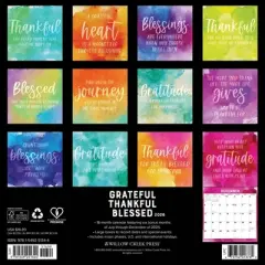 Willow Creek Press 2026 Grateful Thankful Blessed Wall Calendar