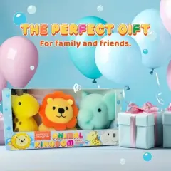 Spongentle Baby Bath Sponge Set - Animal Kingdom - 3 pk