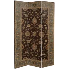 6" Double Sided Persian Rug Canvas Room Divider Beige - Oriental Furniture