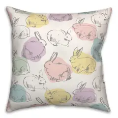 Creative Products Colorful Bunny Pattern 18 x 18 Indoor / Outdoor Pillow