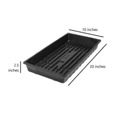 SUNPACK 10" x 20" Extra Strength Plastic Seed Starting Tray, 2.5"
