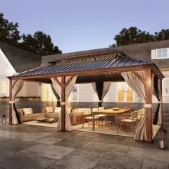 EROMMY Heavy-Duty 20 FT x 14 FT Metal Hardtop Gazebo