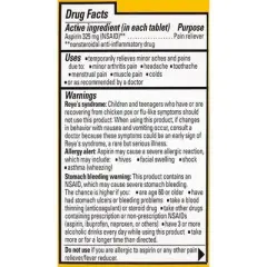 Ecotrin Safety Coated Aspirin Regular Strength 325mg Tablets - 125 Ct
