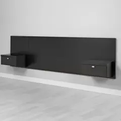 Series 9 Designer Floating Headboard with Nightstands - Prepac