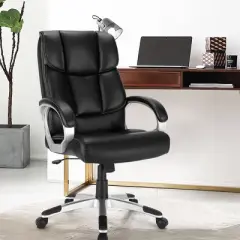 Costway Executive High Back Big & Tall Leather Adjustable Computer Desk Chair