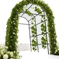 Garden Arch Trellis 7.5FT Extra Tall Metal Arbor, Outdoor Pergola for Climbing Plants, Wedding, Party & Garden D&eacute;cor, Matte Black