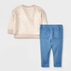 Baby Faux Gingham Sweater & Bottom Set - Cat & Jack&trade; Light Brown