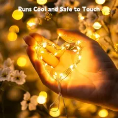 Itopfox Fairy Lights Plug in, 100 LEDs Waterproof Silver Wire Firefly Lights with Adaptor, Starry String Lights for Wedding Indoor Outdoor Christmas