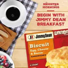 Jimmy Dean Bacon Egg & Cheese Frozen Biscuit Sandwiches - 4ct