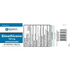 Reliable 1 - Simethicone 125mg Antiflatulent Tablets, 60 Count