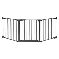 Kidco G3011 ConfigureGate 3 Piece Wall Mounted Magnet Locking Auto Wide Area Closing Baby Safety Gate Enclosure with 24 Inch Door, Black