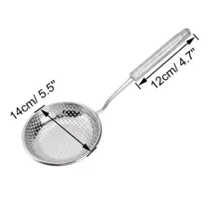 Unique Bargains Home Restaurant Stainless Steel Perforated Ladle Strainer Silver Tone 5.5" Dia