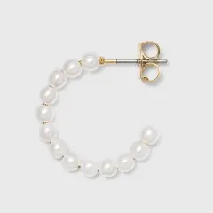 Pearl Hoop, Stud, Ear Cuffs Earring Set 8pc - A New Day&trade;