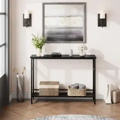 Entryway Table, Console Tables with Storage, 39.3&rdquo;Rustic Sofa Table with Adjustable Shelf
