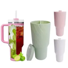 For Stanley 40oz Silicone Cup with 2 Divided Compartments &ndash; Leak-Proof, BPA-Free, Travel Mug for Drinks & Snacks