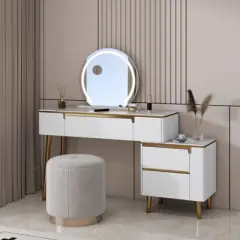 23.6" Round LED Vanity Mirror with Stand