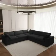 WJShome 5 pcs Cloud Modular Sectional Sofa for Livingroom,120.45inch Down Filled Convertible Couches for Office Apartment,V Shaped