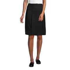 Lands' End Lands' End School Uniform Women's Tall Solid Box Pleat Skirt Top of Knee