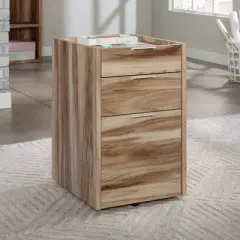 Bergen Circle Mobile Pedestal File Cabinet Kiln Acacia - Sauder