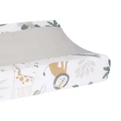 Lambs & Ivy Jungle Friends Soft, Warm & Cozy Safari Changing Pad Cover - Gray