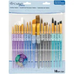 Crafter's Choice Variety Taklon Brush Super Value Pack 18/Pk