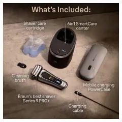 Braun Series 9 Pro + Electric Shaver 6-in-1 Smart Care Centre & Powercase