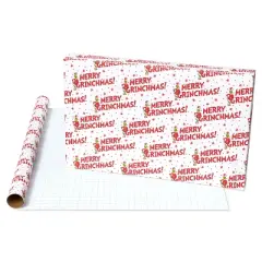 American Greetings 25 sq ft Grinch White Kraft Gift Wrap