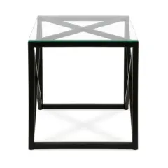  22' Geometric Metal  Side Table in Black - Henn&Hart