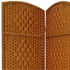 7 ft. Tall Diamond Weave Room Divider - Dark Beige (6 Panels)
