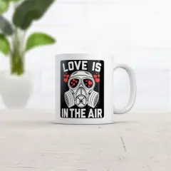 Crazy Dog Love Is In The Air Mug Funny Sarcastic Gasmask Graphic Novelty Coffee Cup-11oz