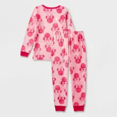 Girls' Disney Minnie Mouse 2pc Gifting Pajama Set - Pink