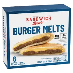 Sandwich Brothers of Wisconsin Frozen Cheeseburger Sandwich - 13.5oz/6ct