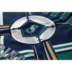 MLB Seattle Mariners On Deck Ultra Cozy Blanket: Sports Team Logo Plush Throw