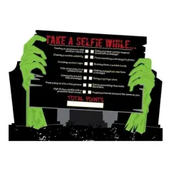 Big Dot of Happiness Zombie Zone - Selfie Scavenger Hunt - Halloween or Birthday Zombie Crawl Party Game - Set of 12