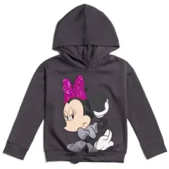 Disney Minnie Mouse Girls Sequin Pullover Fleece Hoodie Leggings Outfit Set Toddler to Big Kid