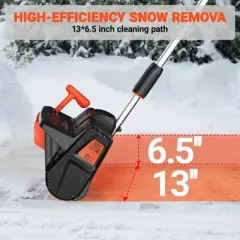 VOLTASK 24V Electric Cordless Snow Blower, 13-Inch Snow Thrower with 4.0Ah Battery, Lightweight Brushless Snow Blowers for Walkways and Driveways